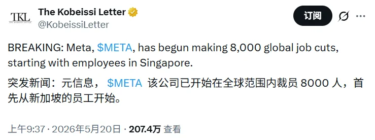 小扎凌晨4点裁员8000人，一切为了AI