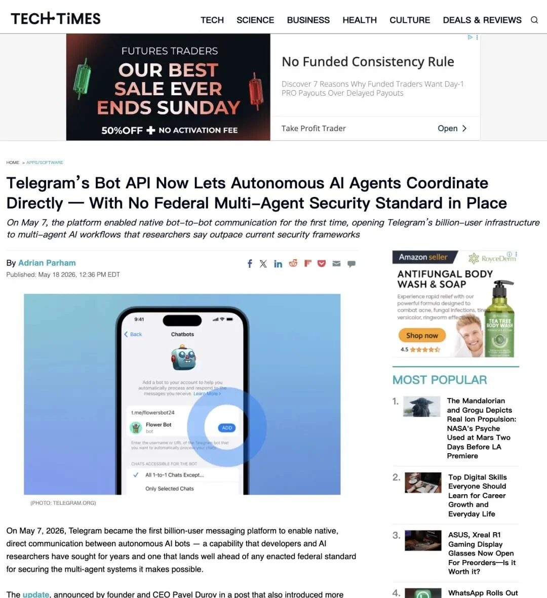 Telegram 创始人 Durov 官宣:Bot 可以互相对话了!AI Agent 获得原生通信层,13 万人围观