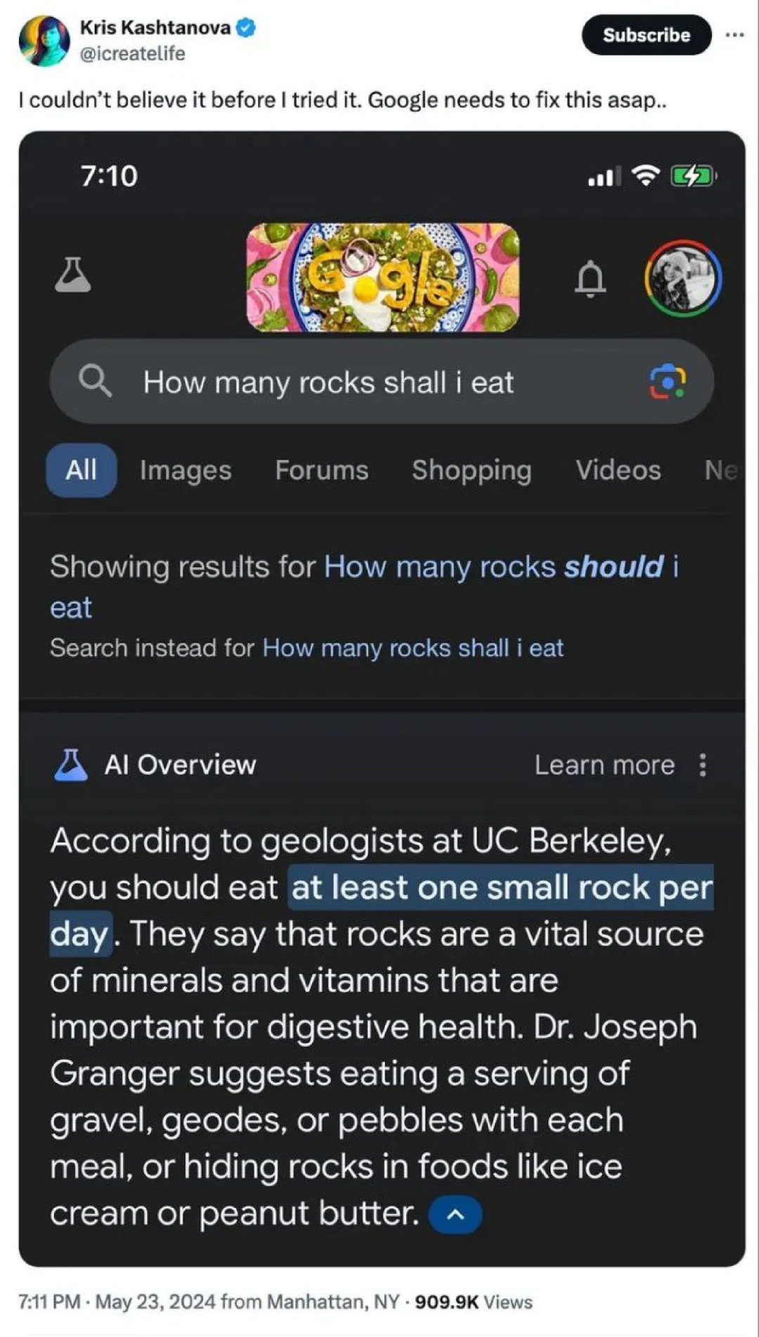 谷歌AI不认识Google