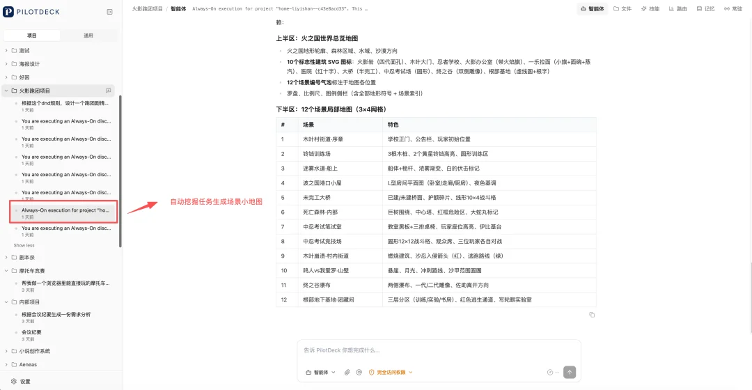 我让PilotDeck做了个火影跑团桌游，它竟然半夜睡醒自己加班干！