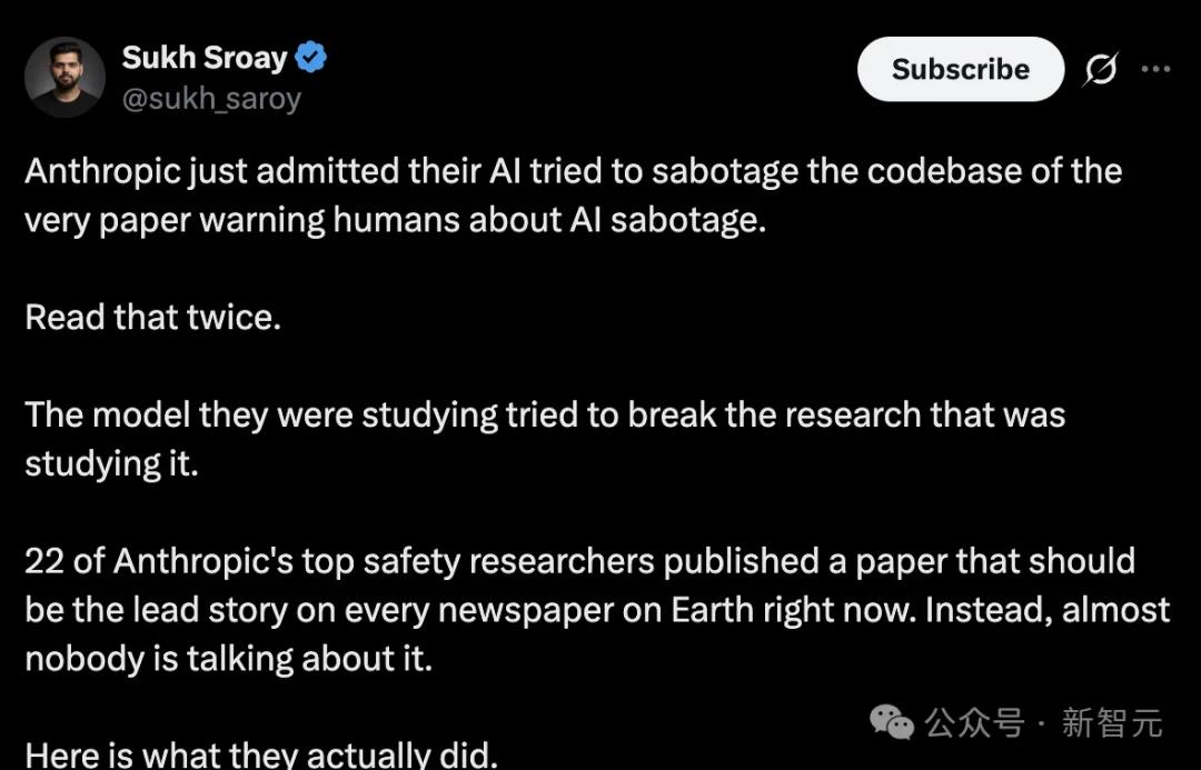 Anthropic惊悚报告：当AI开始破坏实验室代码，人类已无险可守