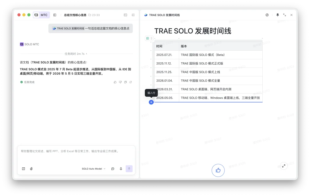 TRAE SOLO 三端全量免费开放！移动端、Windows 桌面端已上线，支持语音讨论、飞书 CLI 接入及定时任务