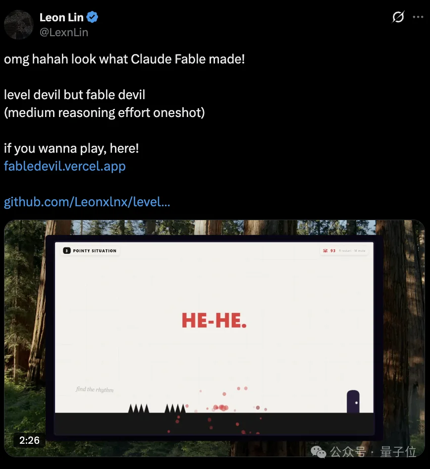 Claude Fable 5首日实测,杀疯了…