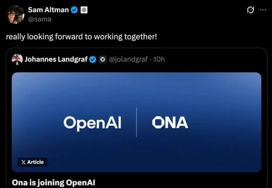 OpenAI突然收购Ona！500万人Codex，永不下线