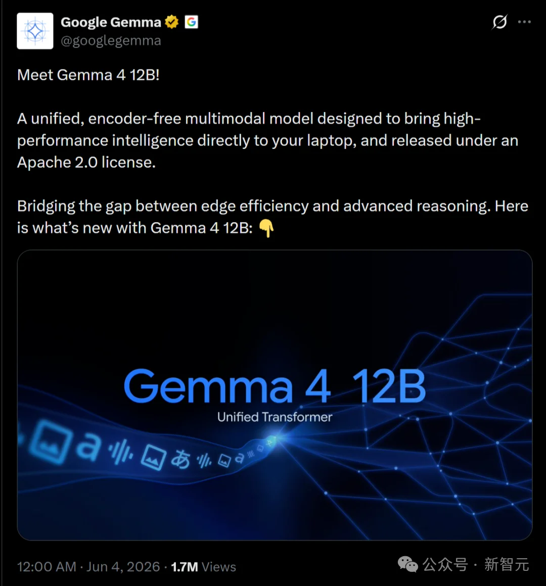 谷歌Gemma 4 12B震撼发布！全球下载破1.5亿，16G轻薄本封神