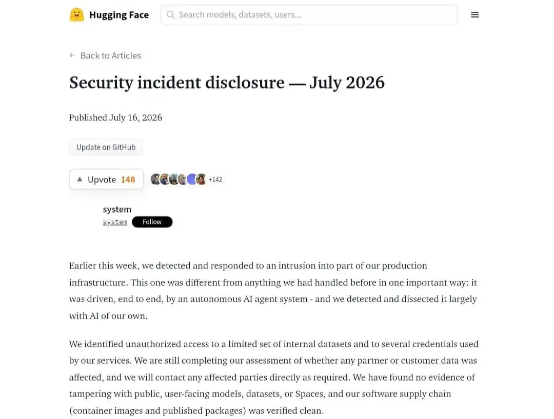 Hugging Face遭攻击取证受阻,只能靠国产GLM 5.2救场?白宫AI顾问急眼喊话:我们在失去竞争力