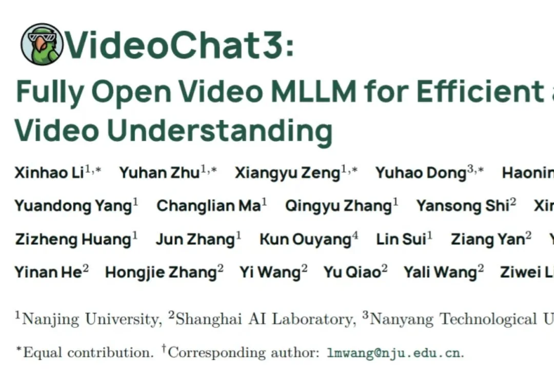 打通感知-理解-交互链路，全栈视频理解大模型VideoChat3开源了