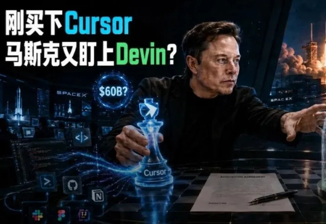 刚花600亿买下Cursor，马斯克又要对Devin下手