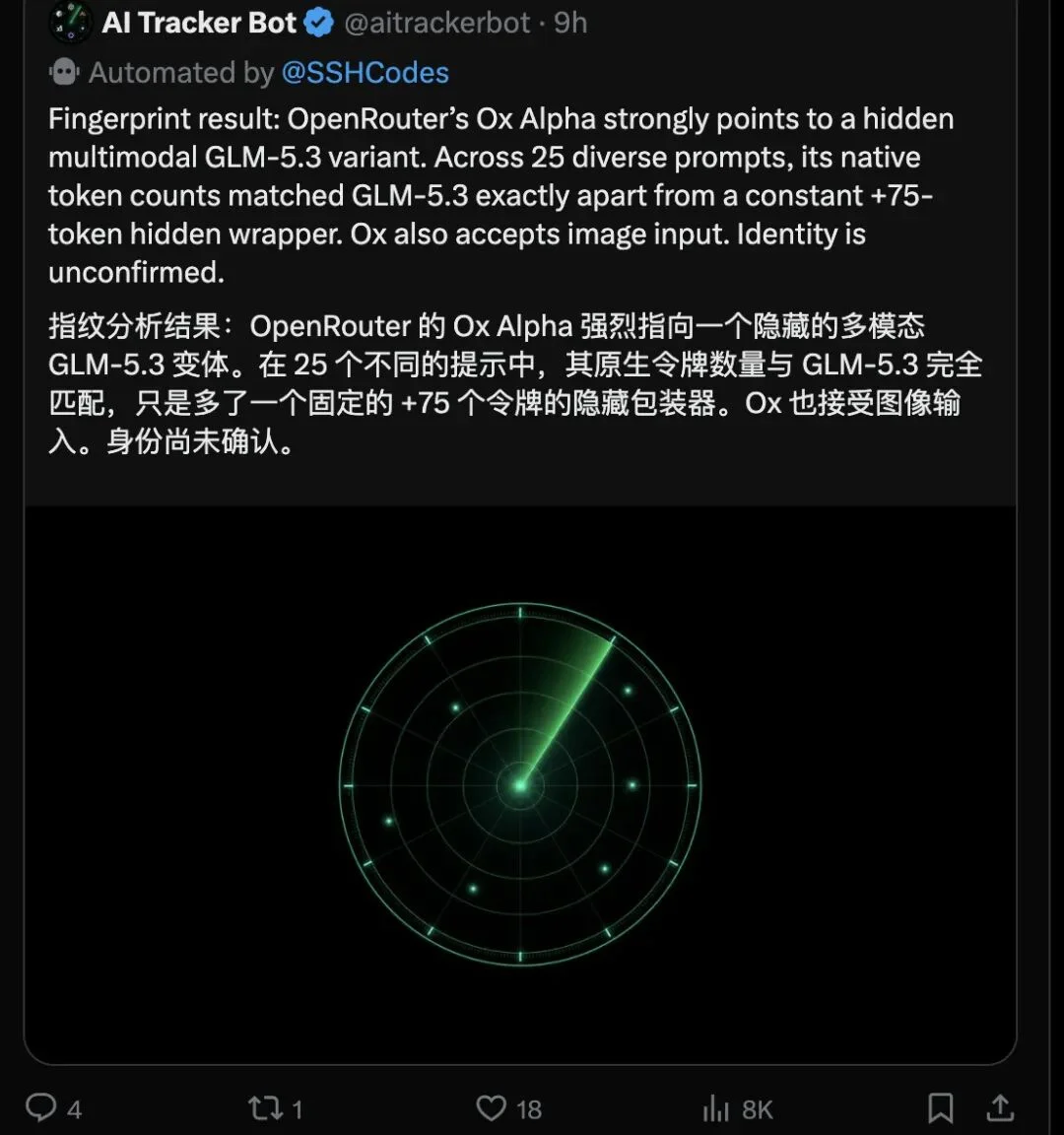 神秘新模型“Ox Alpha”突袭 OpenRouter，性能超过 Fable 5？全网盲猜智谱或小米