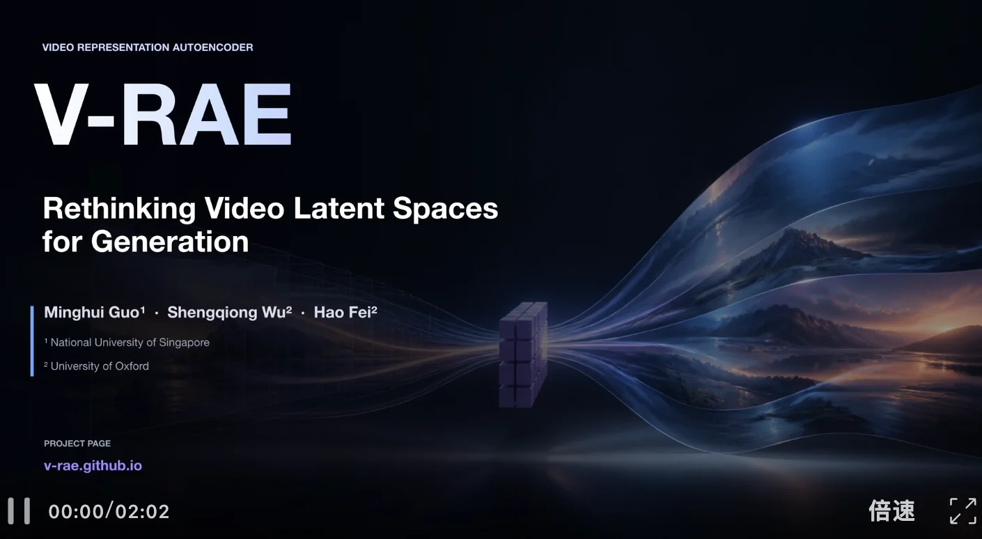 V-RAE：把「看懂视频」的能力带入生成，重新思考视频模型的潜空间