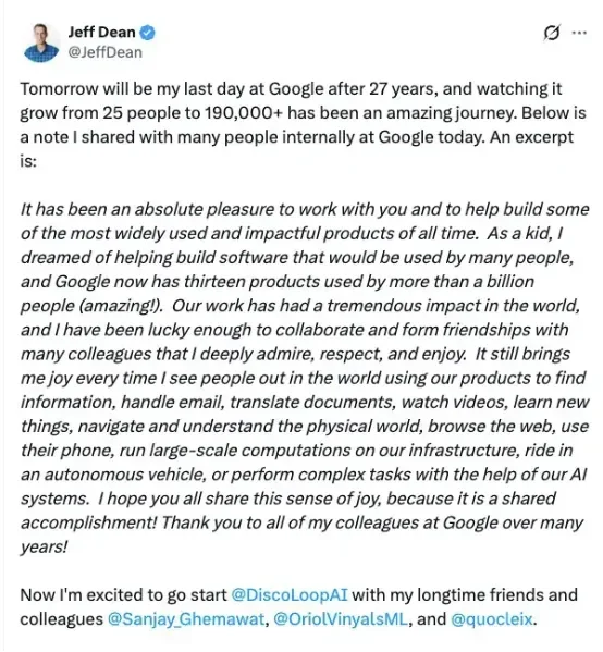 复盘 Jeff Dean 的谢幕路演:他其实早已公开了Discovery Loop 的创业计划书