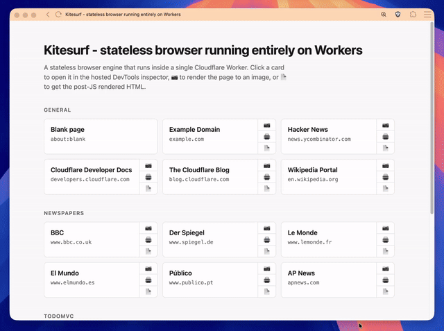赛博菩萨Cloudflare 发布 Kitesurf：专为 AI Agent 打造的浏览器，CPU/内存比 Chromium 低 3-7 倍