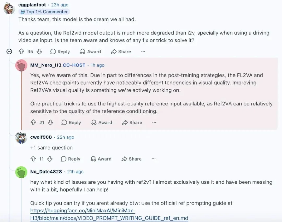 MiniMax H3 团队 Reddit 上回应一切:2K 要开源,图像模型在路上,Apache 2.0 也在考虑了