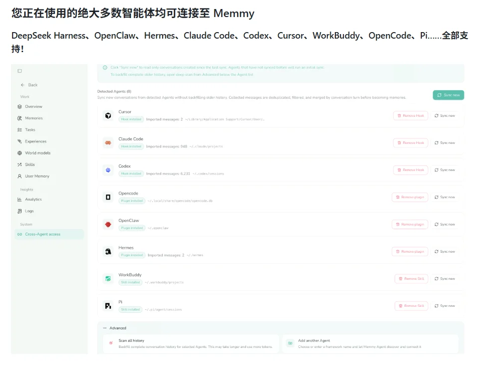 发现一个逆天开源项目！直接把所有Agent的记忆打通了