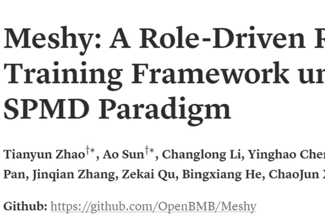 Meshy: 角色驱动下SPMD范式的RL训练框架