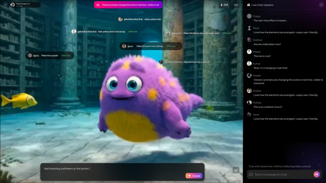 李飞飞发布世界模型这天,Visko也让AI视频开起了直播