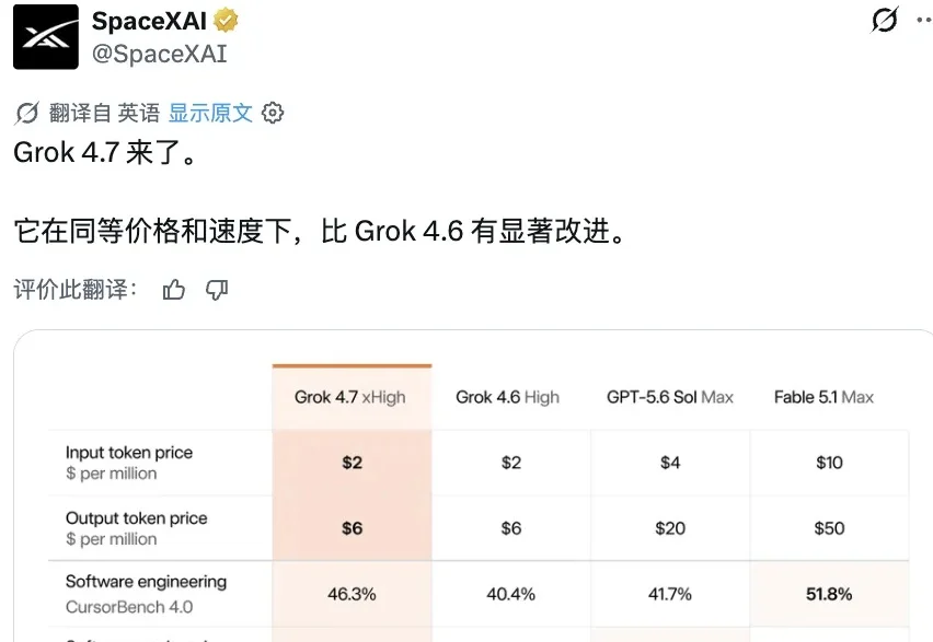 Grok 4.7来了！网友实测先把SpaceX玩坏了，大火箭走起
