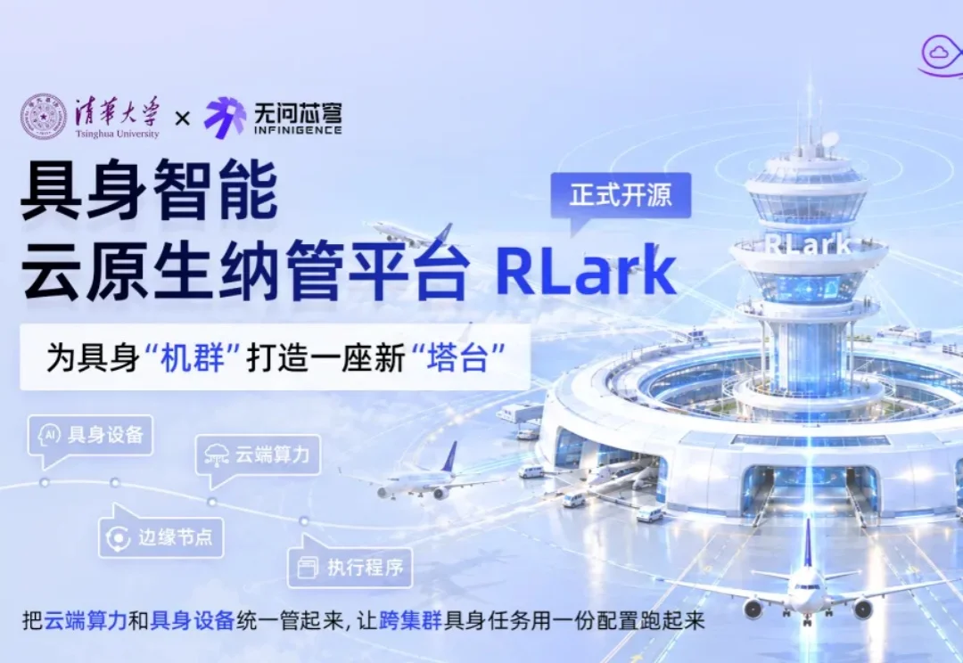 清华大学联合无问芯穹开源具身智能云原生纳管平台RLark，5分钟接入、10秒启动任务