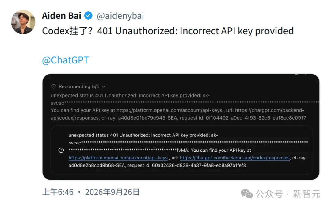 OpenAI黑色星期五!Codex全面宕机,硅谷码农提前「过节」