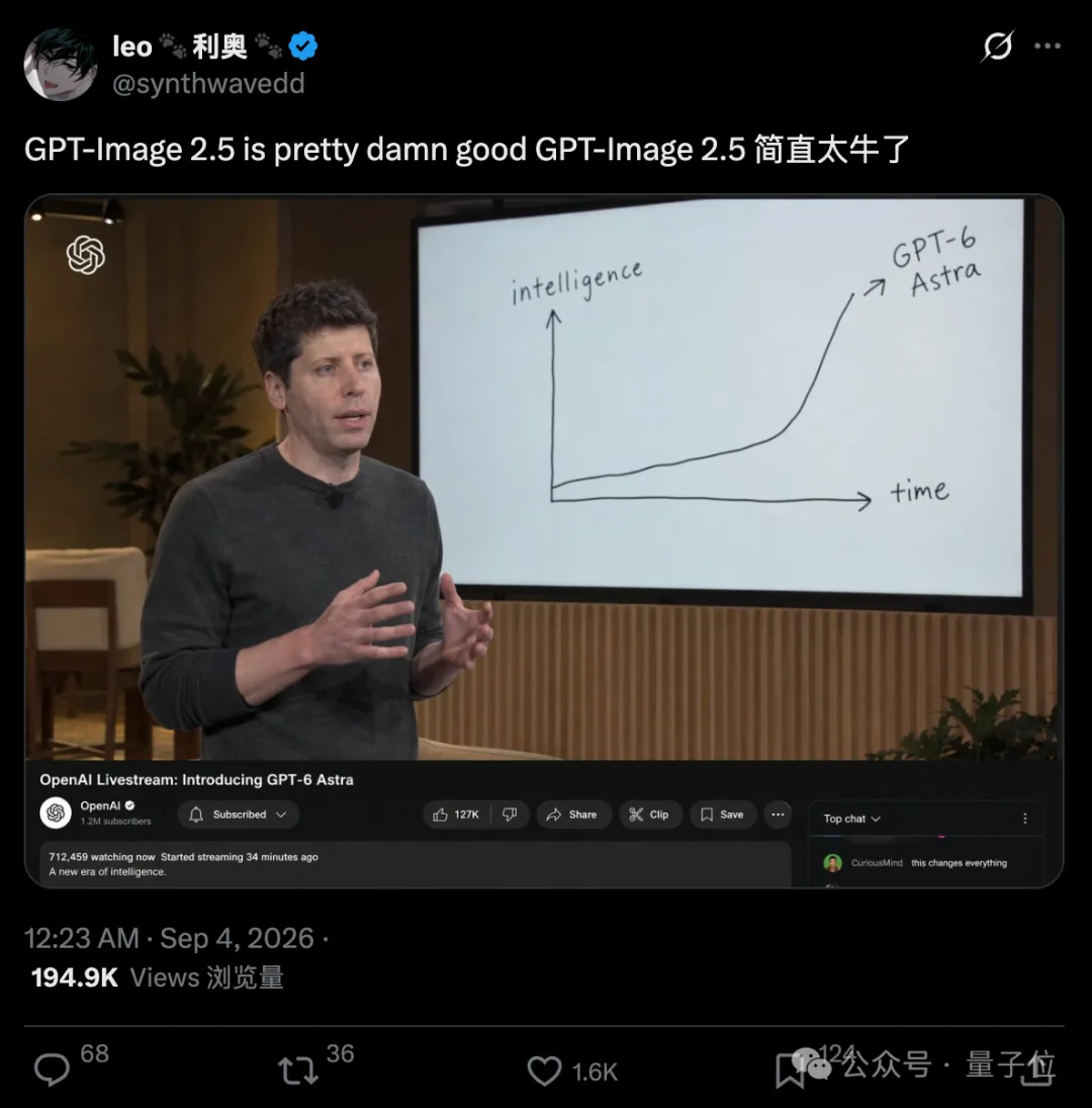 新版GPT Image 2.5已经能伪造GPT-6发布会了