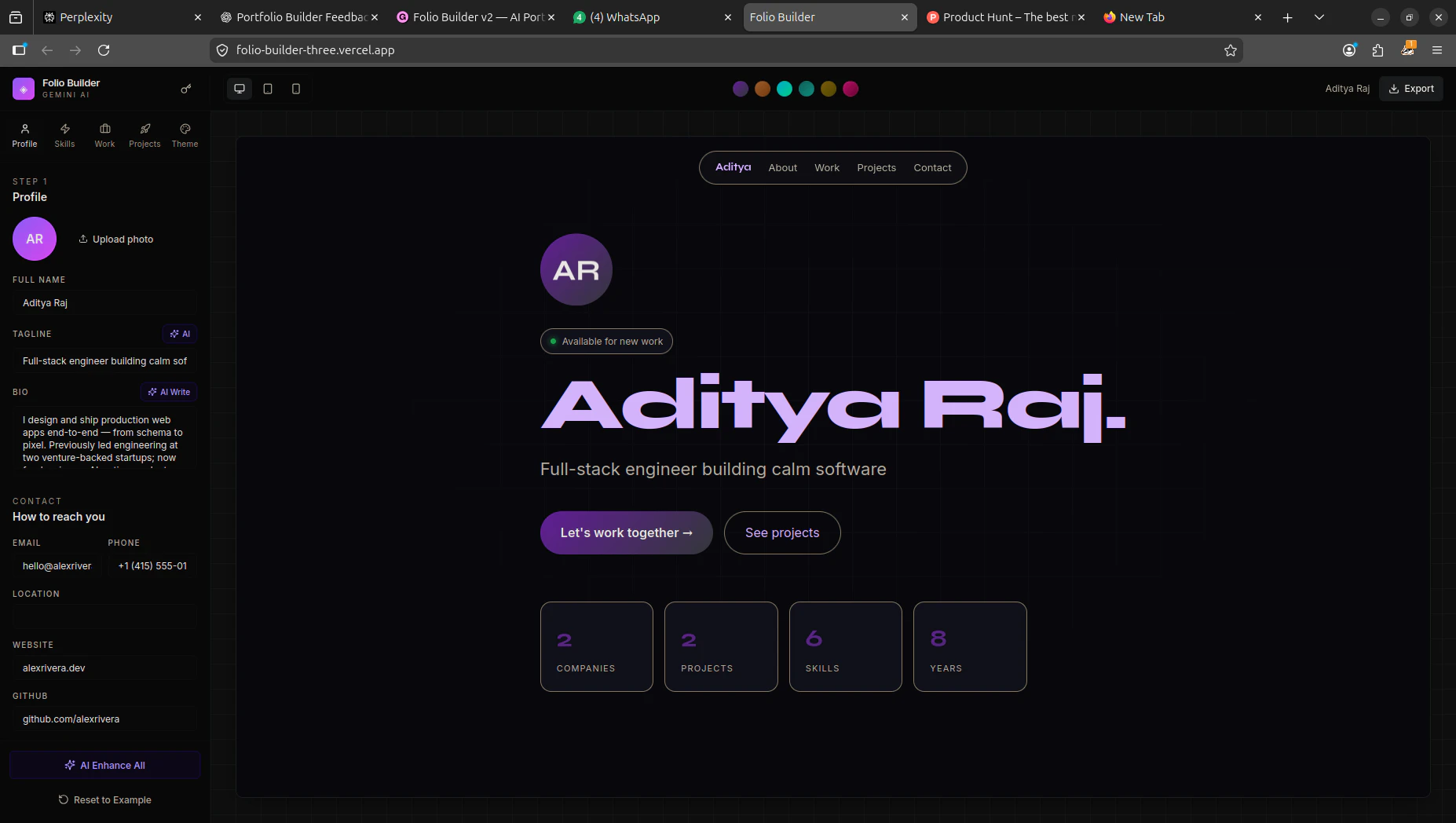 Folio Builder v2