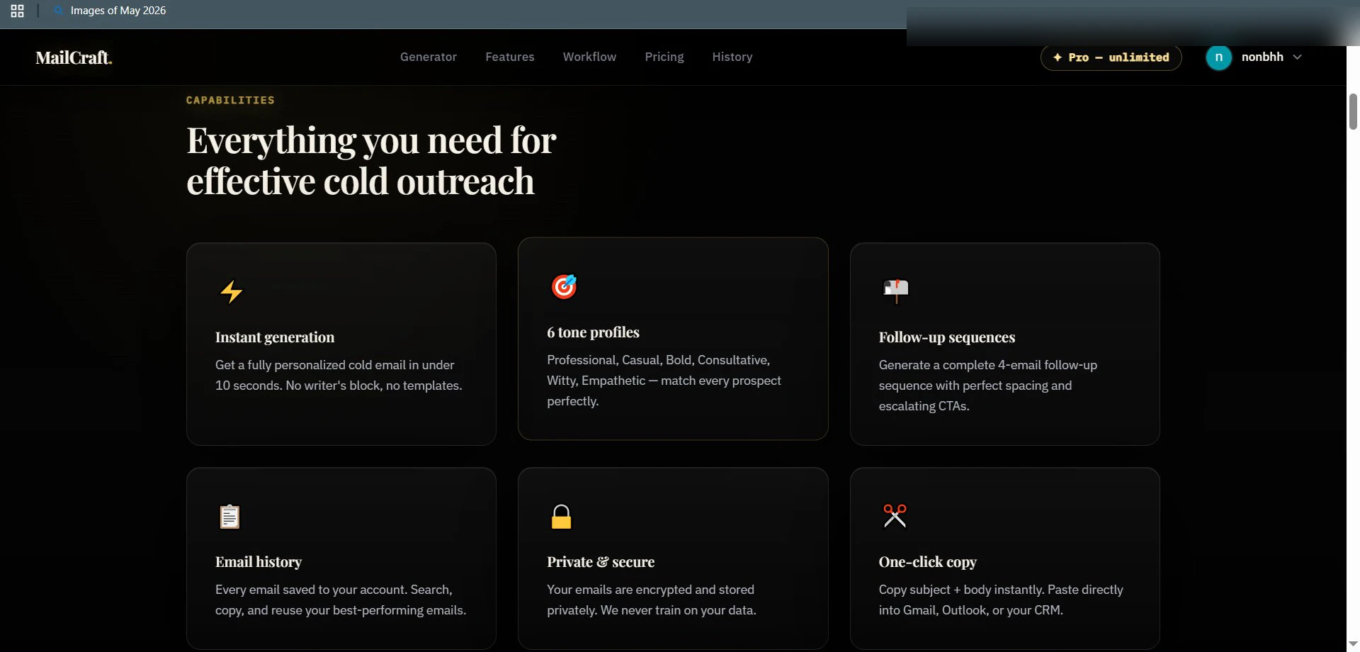 MailCraft — Blackout Cold Email Studio