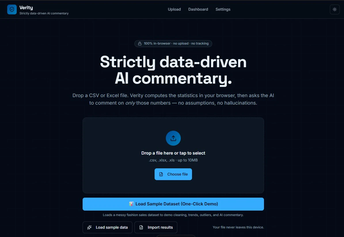 Verity – AI Data Whisperer